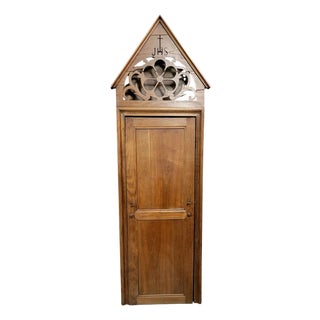 Gothic Military Campaign Confessional in Oak, 1800 For Sale