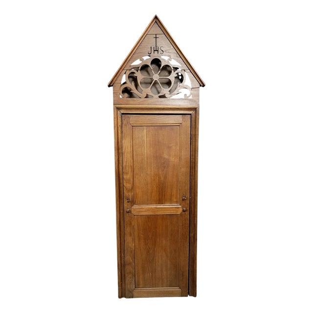 Gothic Military Campaign Confessional in Oak, 1800 For Sale