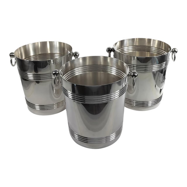 1950s Three Christofle-Gallia "Biarritz" Model Champagne Cooler For Sale