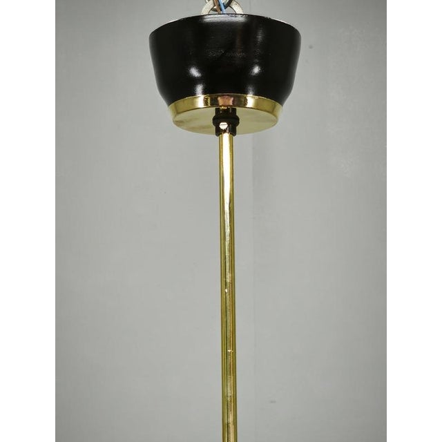 Metal Space Age UFO Glass Pendant Light by Ludib Bratislava, Czechoslovakia, 1960s For Sale - Image 7 of 13