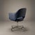 Knoll Saarinen Executive Arm Chair in Ink Blue Leather on Stainless Steel Base by Knoll For Sale - Image 4 of 9
