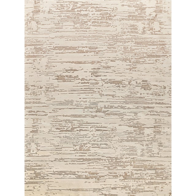 Beige Exquisite Rugs Platinum Hand-Knotted New Zealand Wool & Nettle Fiber Light Beige Rug-12'X15' For Sale - Image 8 of 8