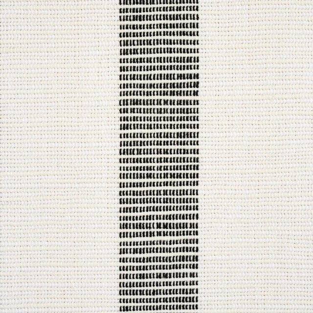 Contemporary Sample - Schumacher Ketley Performance Stripe Fabric in Black For Sale - Image 3 of 4