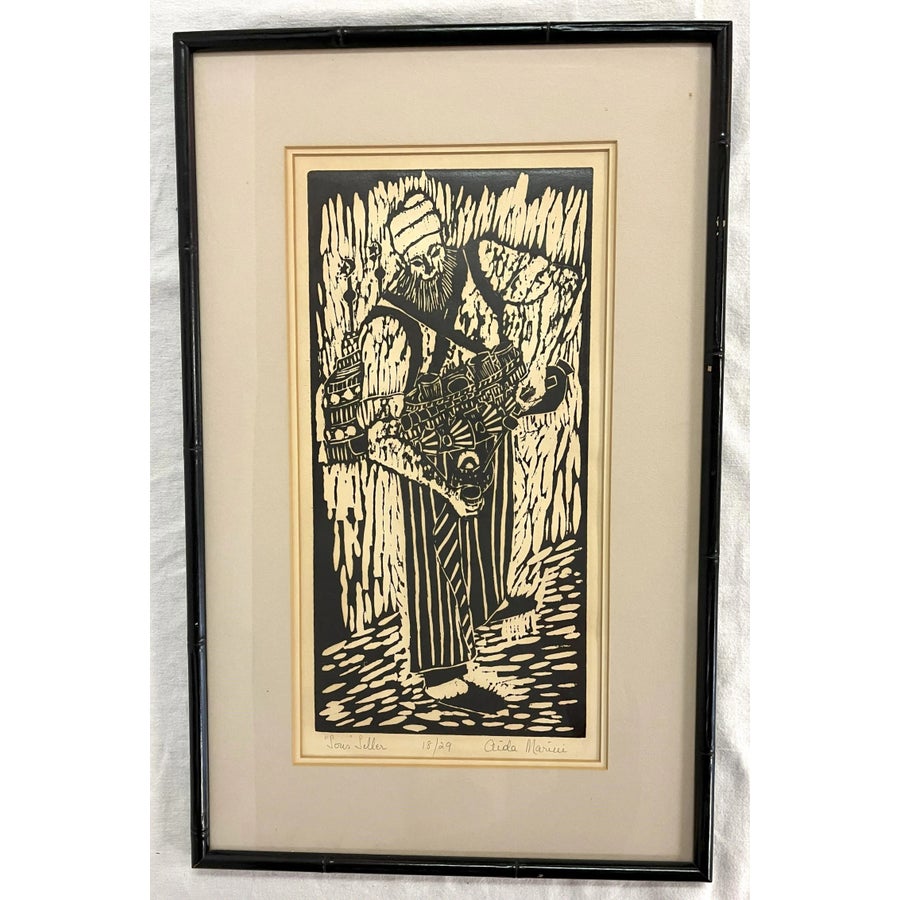 Mid Century Signed and Numbered 18/29 Woodblock Print