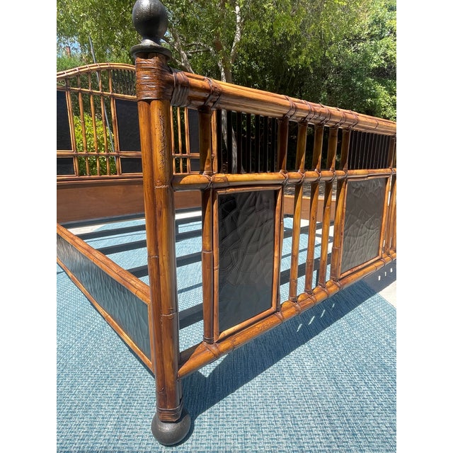 2010s Baker Furniture Rattan King Size Bed, Coastal British Colonial Style For Sale - Image 5 of 14