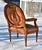 Vintage (1980's) Round Back Arm Chair has a French Style. Made by Fairfield Furniture. The Wood is Fruitwood. Carved Wood....