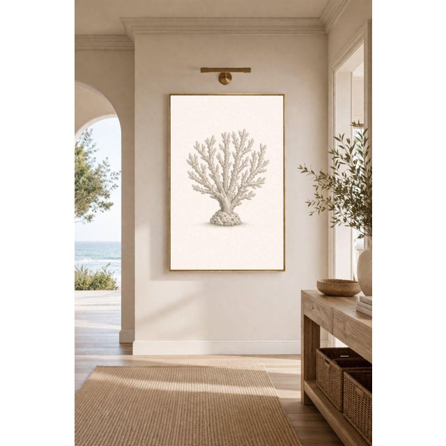 Contemporary Branching Coral Study, Minimal Coastal Botanical Art Print, 24" × 36" For Sale - Image 3 of 10