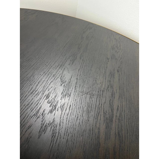 Wood Brass Pedestal Dining Table For Sale - Image 7 of 11