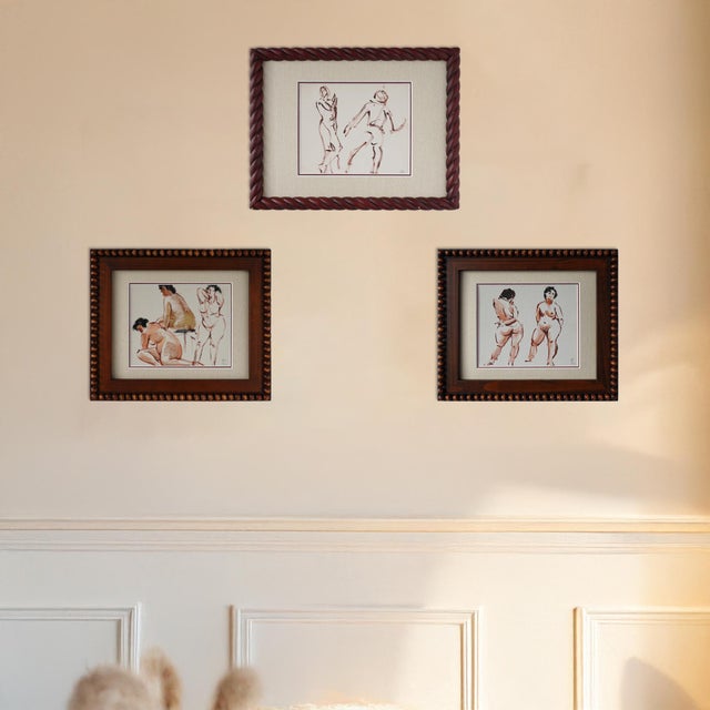 Vintage Mid 20th Century Original Nude Study Painting For Sale - Image 15 of 15