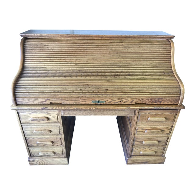 1980s Oak Crest Rolltop Desk Excellent! Chairish