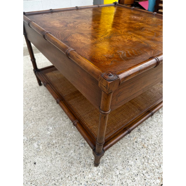 MCM Drexel Heritage Grand Tour Bamboo-Motif Side Table For Sale - Image 11 of 12