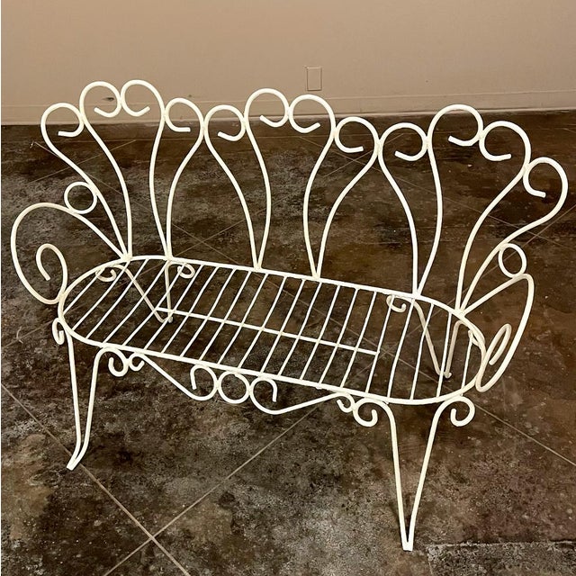 Mid-Century French Wrought Iron 6-Piece Garden Salon Set For Sale - Image 12 of 18