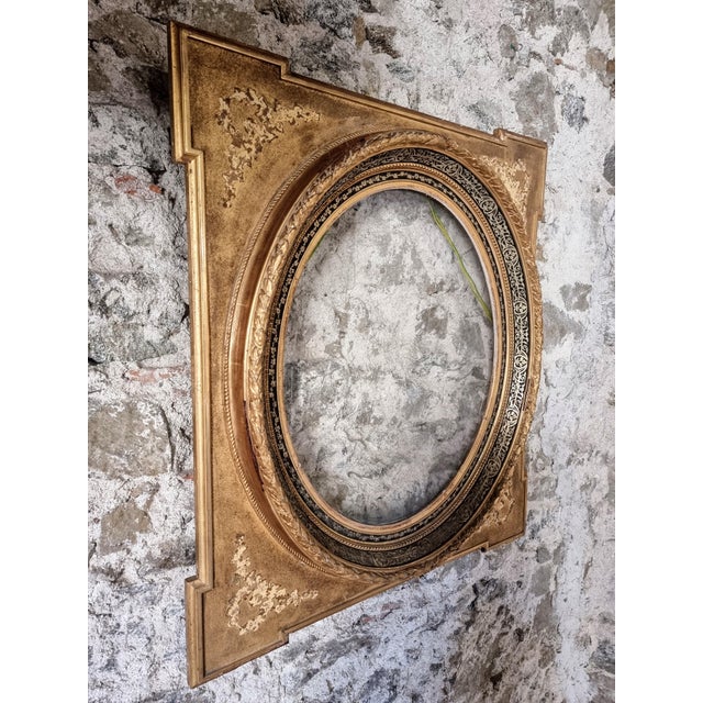 Late 19th Century Napoleon III Wall Decoration with Glass Panel and Gilded Frame France, 1890s For Sale - Image 6 of 16