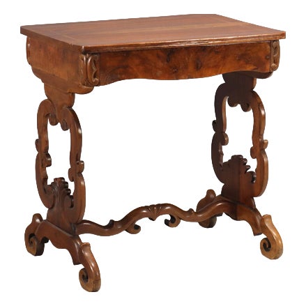 Louis Philippe Writing Desk in Walnut and Walnut Burl For Sale
