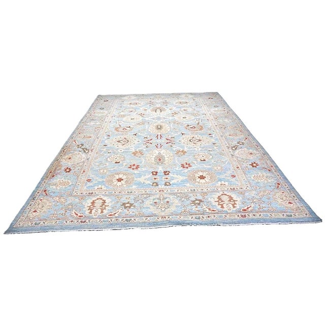 Condition: New Origin: Persia Design: Sultanabad Actual Size: 9.0 X 12.1 Thickness: 1/4" Color: Light Blue, Tan, Ivory,...