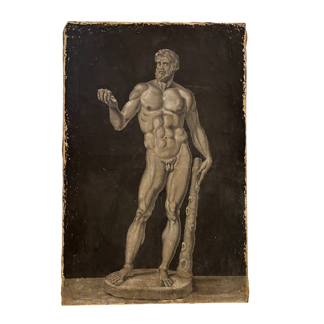 Nude Hercules with the Apples of the Hesperides, 1950s, Oil Painting on Canvas For Sale - Image 6 of 6