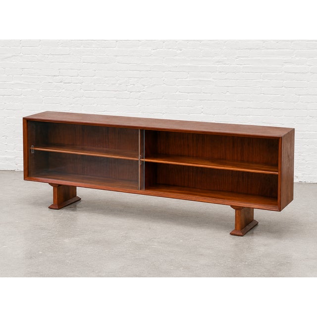 Long + Low Mid Century Modern Danish Rosewood Bookcase / Credenza, C. 1960's For Sale In New York - Image 6 of 14