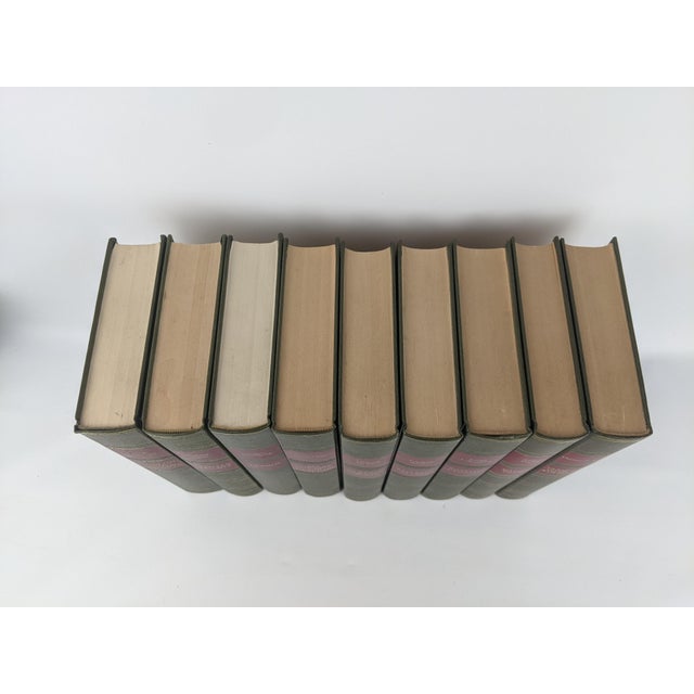 Olive Vintage Olive Green, Burgundy & Gold German Literary Classics by Lingen – Set of 9 For Sale - Image 8 of 15