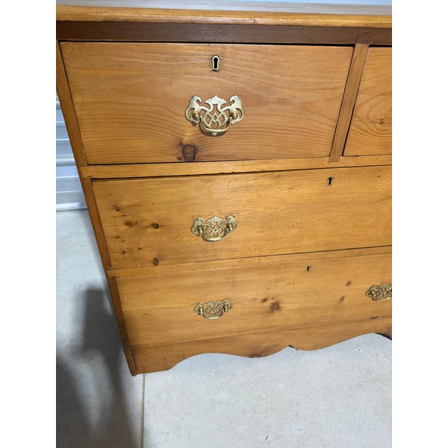 Tan Antique Pine Two Over Two Drawers - Chest of Drawers From England For Sale - Image 8 of 18