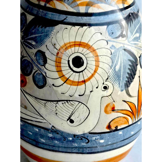 Tan 1960s Tonalá Mexico Burnished Glaze Ceramic Tall Fluted Vase For Sale - Image 8 of 11