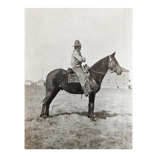 Early 20th Century Cavalry Horse and Soldier Snapshot Photograph For Sale