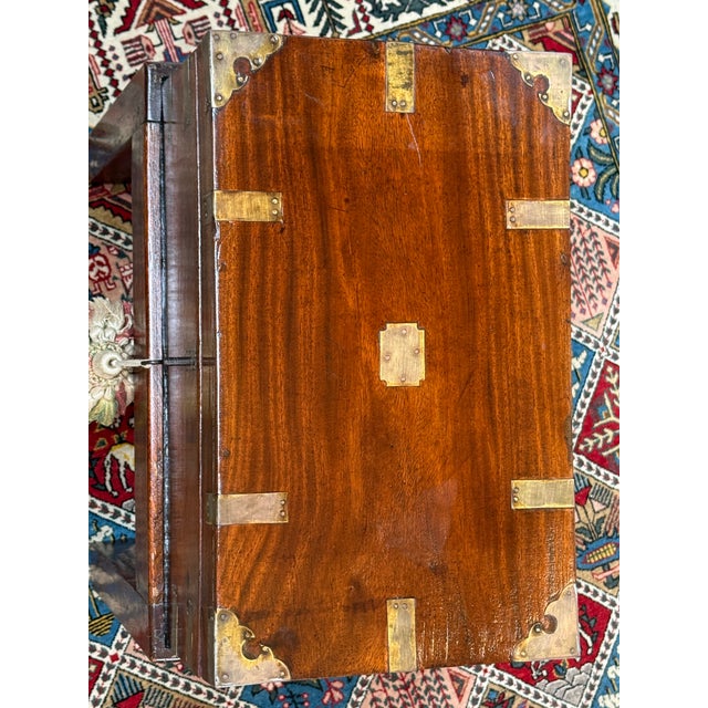 19th Century Campaign Lap Desk, Antique For Sale - Image 9 of 12