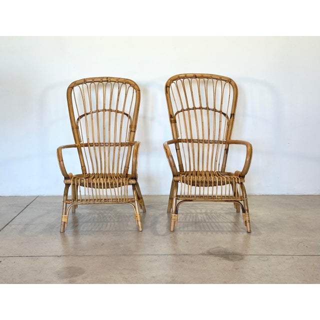 1970s Bamboo and Rattan Armchairs, 1970s, Set of 2 For Sale - Image 5 of 8
