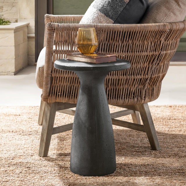 Charcoal Hourglass Outdoor Side Table Tall For Sale - Image 9 of 9