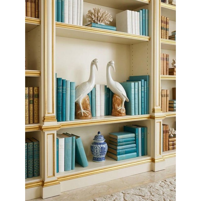 Pair of Vintage Mid-Century Italian Ceramic Crane Figurines For Sale - Image 10 of 10