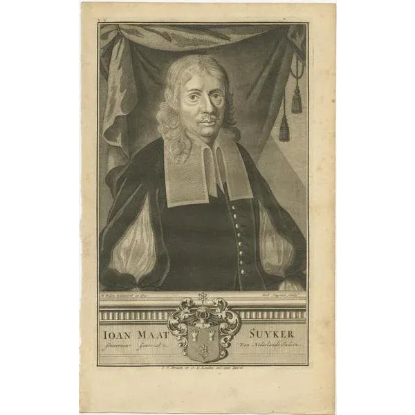 After Valentijn, Portrait of Ioan Maat Suyker: Governor-General of the Dutch East Indies, 1724, Print For Sale - Image 6 of 7