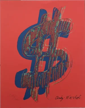 1986 Carnegie Museum of Art Andy Warhol Dollar $ Lithograph