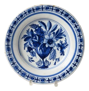 Antique Late 18th Century Dutch Delftware Plate, 1700s