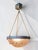 Important Art Deco pendant light, circa 1920-30, in molded pink glass. Geometric design and interesting shape. Note the...