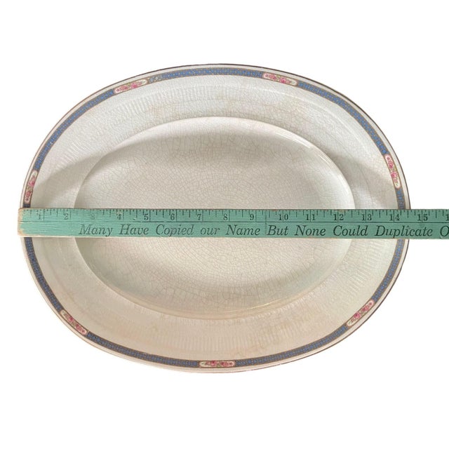 1920s Antique Oval Platter by Wh Grindley Kendal Oval Ironstone | Georgian Ivorie | Rare English China For Sale - Image 5 of 7