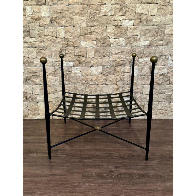 New black wrought iron curule bench ,Savonarola, Throne.