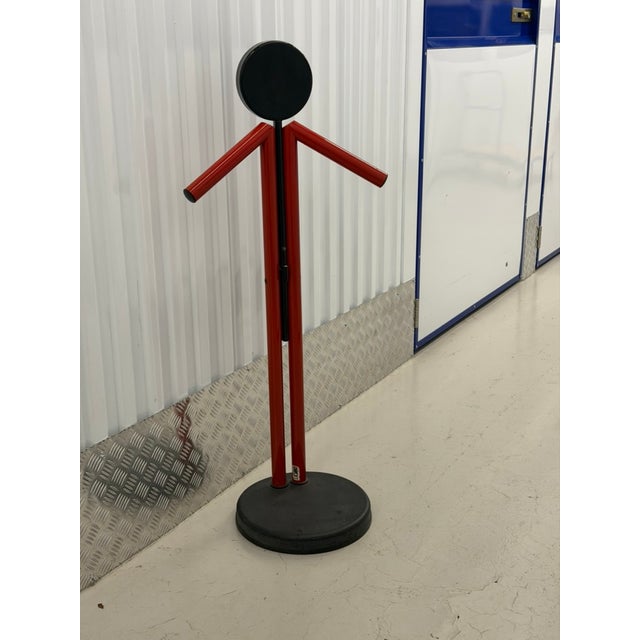 Vintage Modern Red and Black Metal Valet Coat Rack, 1980s For Sale - Image 13 of 18
