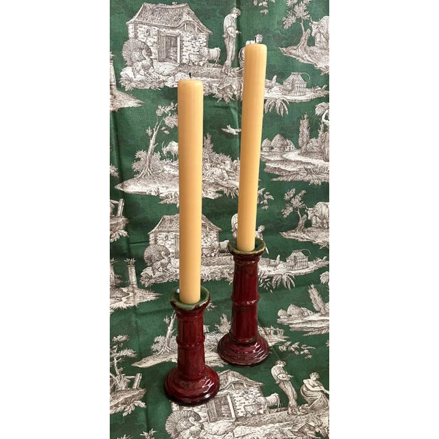 Set of Two Mid 19th Century Chinese Bamboo Form Candlestick Holders For Sale - Image 12 of 12