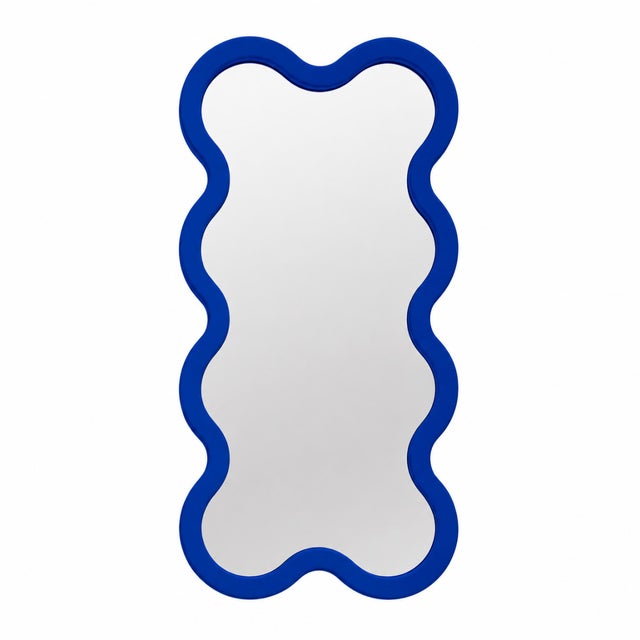 Modern Yellow Designer Mirror With Sculptural Wavy Frame – Hvyli 8 For Sale - Image 10 of 15