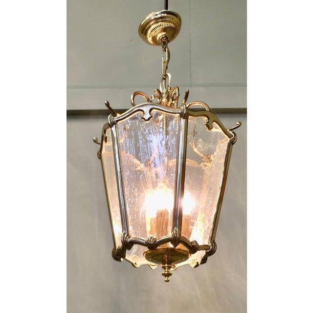 Rococo Large French Rococo Style Brass Lantern, 1960 For Sale - Image 3 of 8