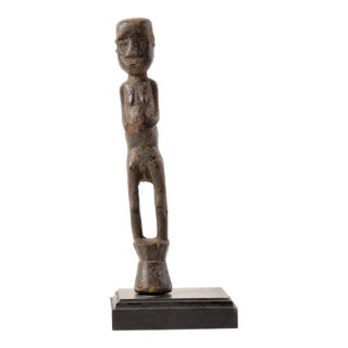 Early 20th Century Suku Standing Male Figure on Base For Sale