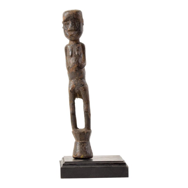Early 20th Century Suku Standing Male Figure on Base For Sale