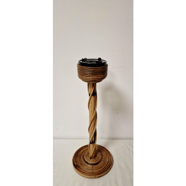 Khaki Mid-Century Modern Bamboo Floor Ashtray, 1960s For Sale - Image 8 of 15