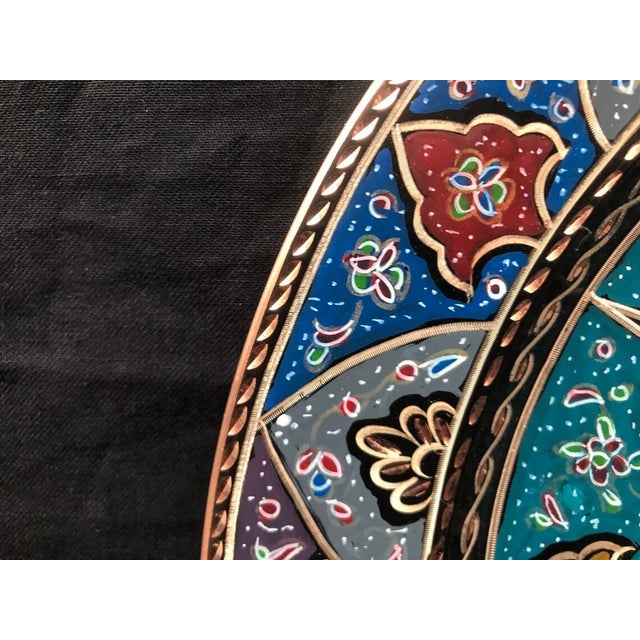 Orange Handmade Colorful Wall Tray Plate For Sale - Image 8 of 10