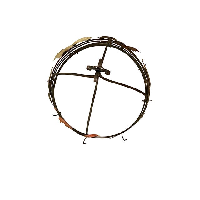 Metal Late 20th Century Farmhouse Metal Rooster Pot Rack, Hanging Pan Holder, 21.6"w For Sale - Image 7 of 8