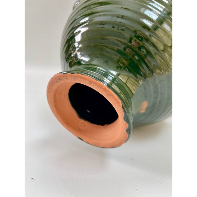 Large Vintage Boho Chic Moroccan Tamegroute Terra Cotta Pottery Candelabra Candle Holder For Sale - Image 11 of 12