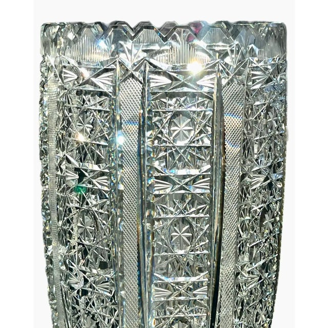 Early 20th Century Tall Antique American Brilliant Vase For Sale - Image 5 of 7