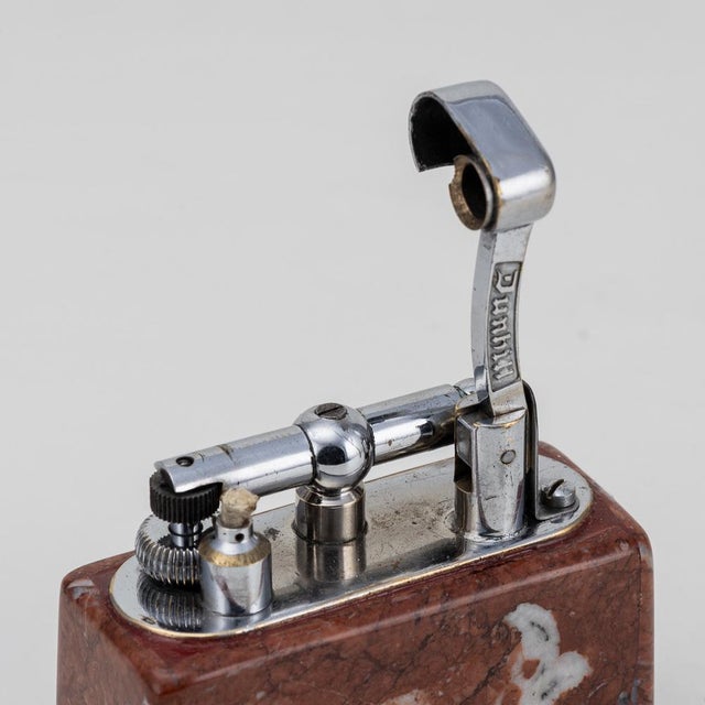 Vintage Italian Pink Marble Dunhill Table Lighter, 1955 For Sale - Image 11 of 18