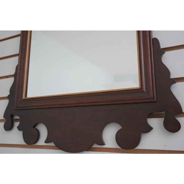 Ethan Allen Ethan Allen Georgian Court Chippendale Cherry Mirror For Sale - Image 4 of 11