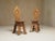 Wood Antique North Italian Geometric Sgabello Hall Chairs, 1800s, Set of 2 For Sale - Image 7 of 13
