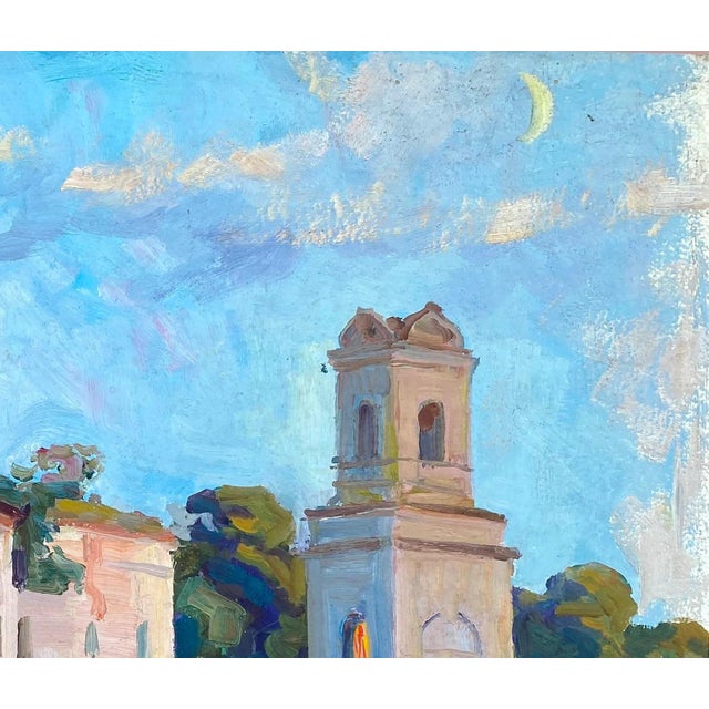 Realism 1970s Oil Painting: Ukrainian Orthodox Church Landscape, 48-68 For Sale - Image 3 of 6